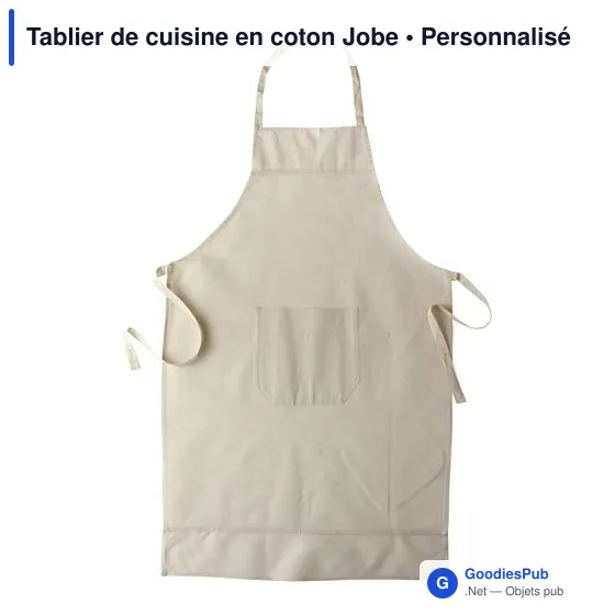 Tablier de cuisine personnalisable en coton Jobe avec logo - Image 1