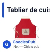 Tablier de cuisine personnalisable en coton Jobe avec logo - Miniature 2