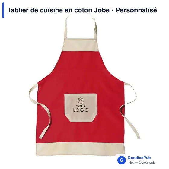 Tablier de cuisine personnalisable en coton Jobe avec logo - Image 2
