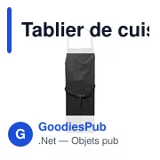 Tablier de cuisine en coton Misty - Miniature 1