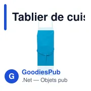 Tablier de cuisine en coton Misty - Miniature 2