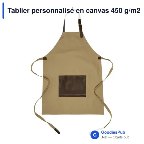 Tablier personnalisé en canvas 450 g/m2 avec logo - Maria