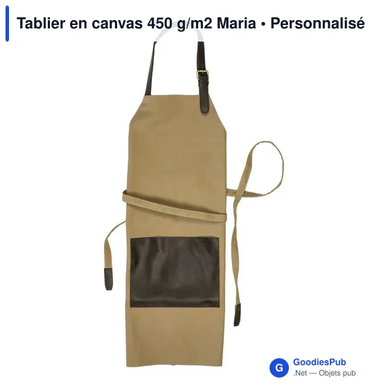 Tablier personnalisé en canvas 450 g/m2 avec logo - Maria - Image 2