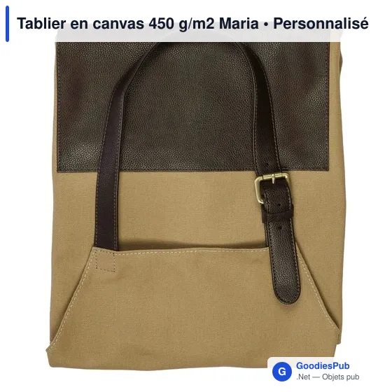 Tablier personnalisé en canvas 450 g/m2 avec logo - Maria - Image 11