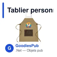 Tablier personnalisé en canvas 450 g/m2 avec logo - Maria - Miniature 4