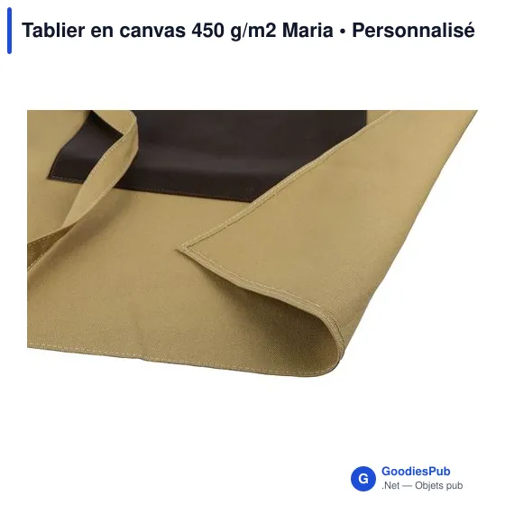 Tablier personnalisé en canvas 450 g/m2 avec logo - Maria - Image 5