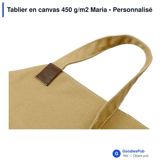 Tablier personnalisé en canvas 450 g/m2 avec logo - Maria - Image 6