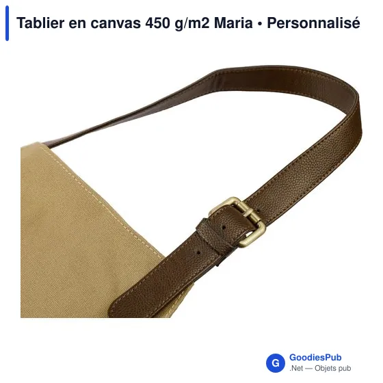 Tablier personnalisé en canvas 450 g/m2 avec logo - Maria - Image 7