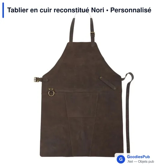 Tablier en cuir reconstitué personnalisable avec logo - Nori - Image 1
