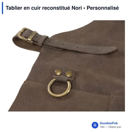 Tablier en cuir reconstitué personnalisable avec logo - Nori - Image 3