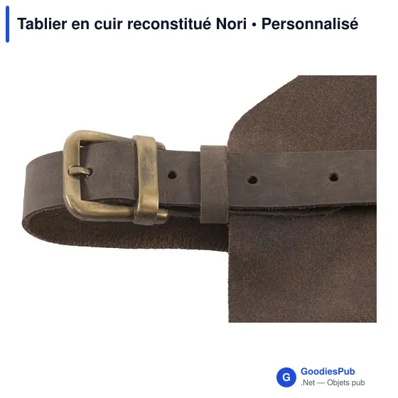 Tablier en cuir reconstitué personnalisable avec logo - Nori - Image 4