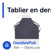 Tablier en denim personnalisable avec logo - Modèle Greg - Miniature 1