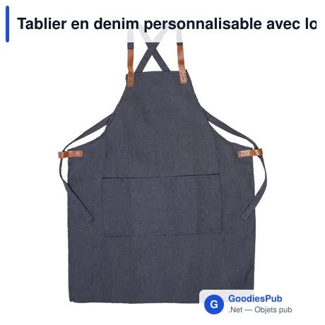 Tablier en denim personnalisable avec logo - Modèle Greg