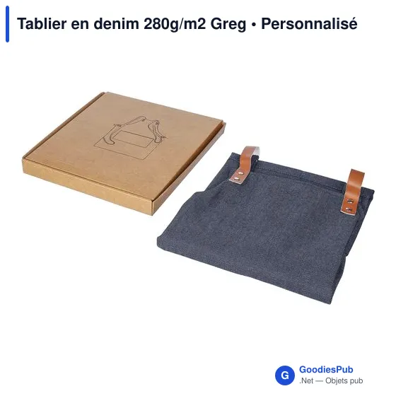 Tablier en denim personnalisable avec logo - Modèle Greg - Image 11