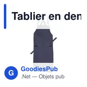 Tablier en denim personnalisable avec logo - Modèle Greg - Miniature 3