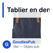 Tablier en denim personnalisable avec logo - Modèle Greg - Miniature 5