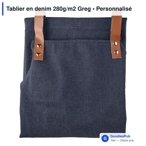 Tablier en denim personnalisable avec logo - Modèle Greg - Image 5