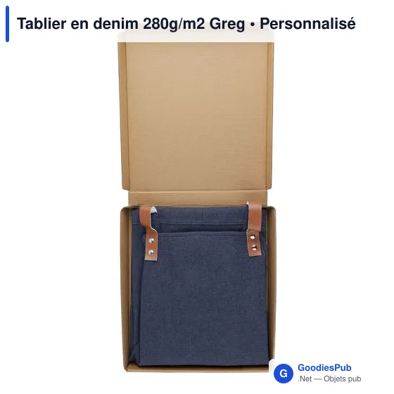 Tablier en denim personnalisable avec logo - Modèle Greg - Image 7