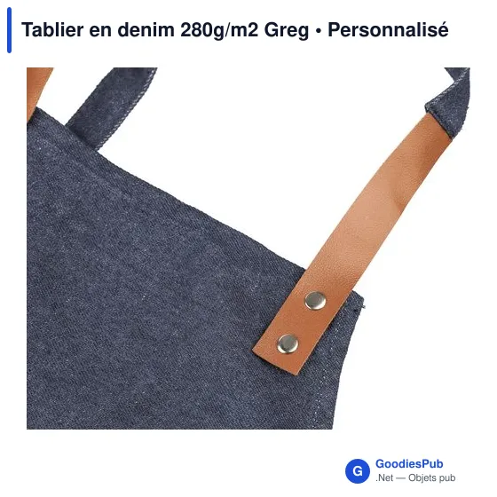 Tablier en denim personnalisable avec logo - Modèle Greg - Image 9