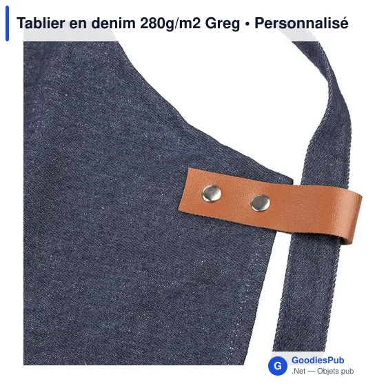 Tablier en denim personnalisable avec logo - Modèle Greg - Image 10