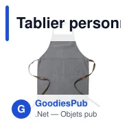 Tablier personnalisable en rPET Baylor avec logo - Miniature 1
