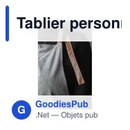 Tablier personnalisable en rPET Baylor avec logo - Miniature 3