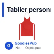 Tablier personnalisable Jeizon avec logo - bleu clair - Miniature 1