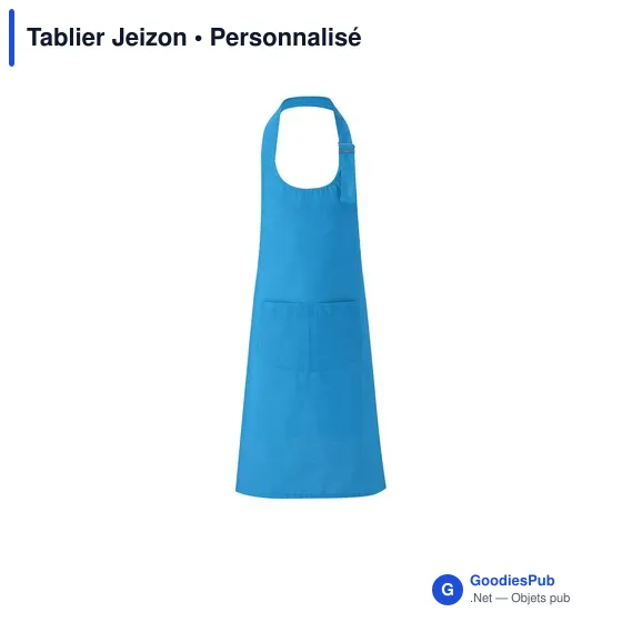 Tablier personnalisable Jeizon avec logo - bleu clair - Image 12