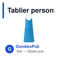 Tablier personnalisable Jeizon avec logo - bleu clair - Miniature 3