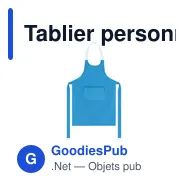 Tablier personnalisable Jeizon avec logo - bleu clair - Miniature 4