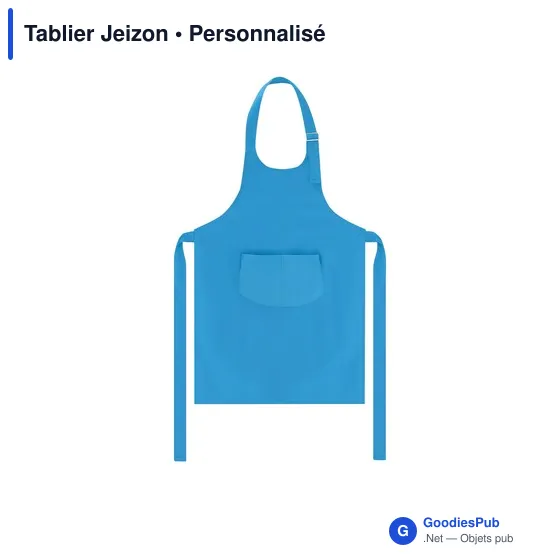 Tablier personnalisable Jeizon avec logo - bleu clair - Image 4