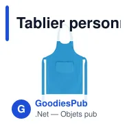 Tablier personnalisable Jeizon avec logo - bleu clair - Miniature 5