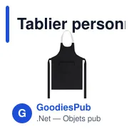 Tablier personnalisable Jeizon avec logo - bleu clair - Miniature 7