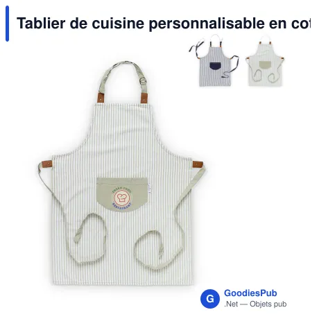 Tablier de cuisine personnalisable en coton à rayures avec logo - Lord Nelson Victory