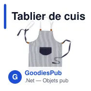 Tablier de cuisine personnalisable en coton à rayures avec logo - Lord Nelson Victory - Miniature 2