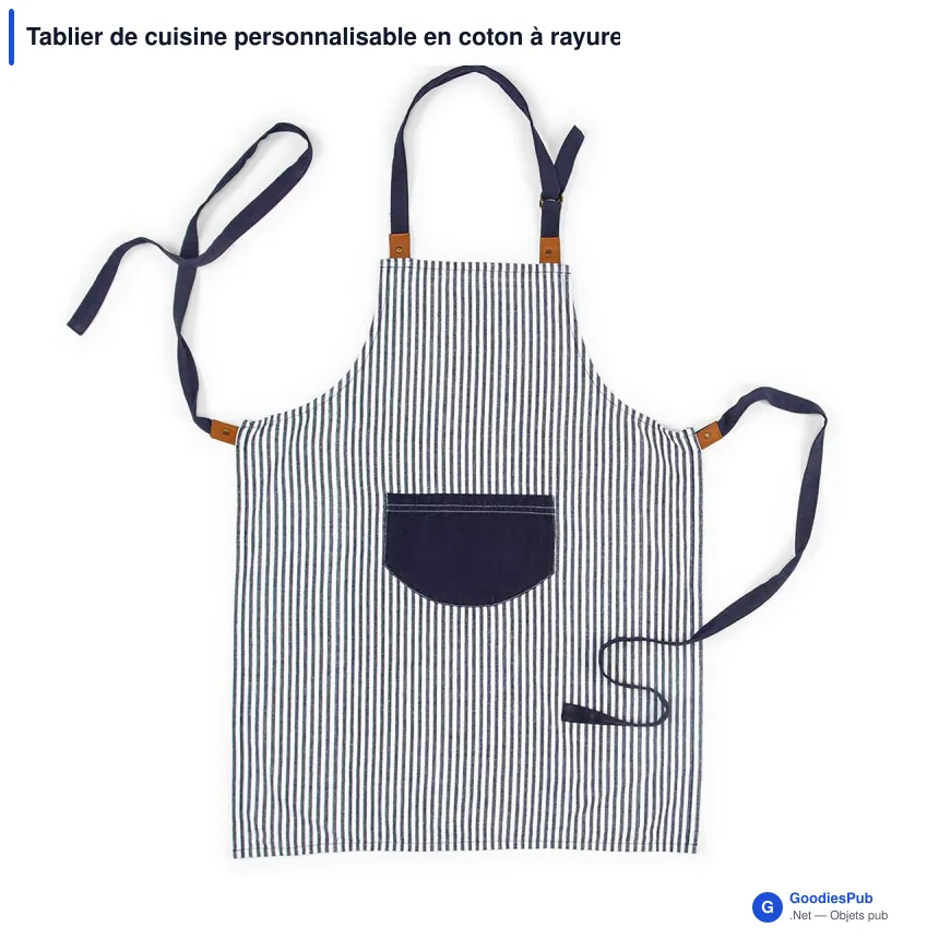Tablier de cuisine personnalisable en coton à rayures avec logo - Lord Nelson Victory - Image 2