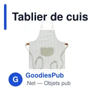 Tablier de cuisine personnalisable en coton à rayures avec logo - Lord Nelson Victory - Miniature 3