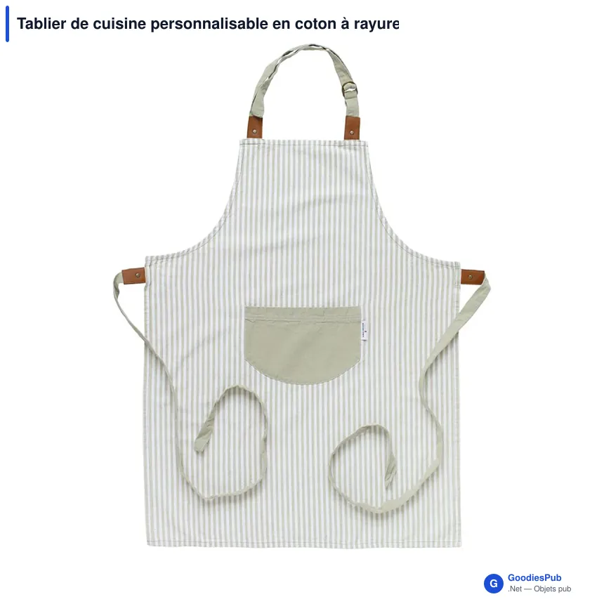 Tablier de cuisine personnalisable en coton à rayures avec logo - Lord Nelson Victory - Image 3