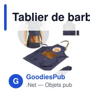 Tablier de barbecue personnalisable coton et polyester avec logo - Bleu foncé - Miniature 1