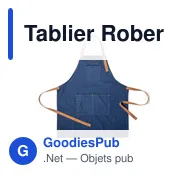 Tablier de travail personnalisable Rober avec logo - Miniature 1