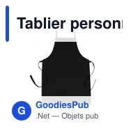 Tablier personnalisable Vance avec logo - Rouge - Miniature 1