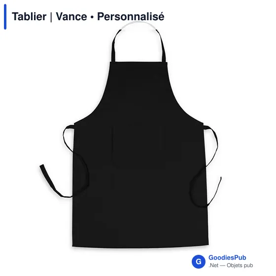 Tablier personnalisable Vance avec logo - Rouge - Image 1