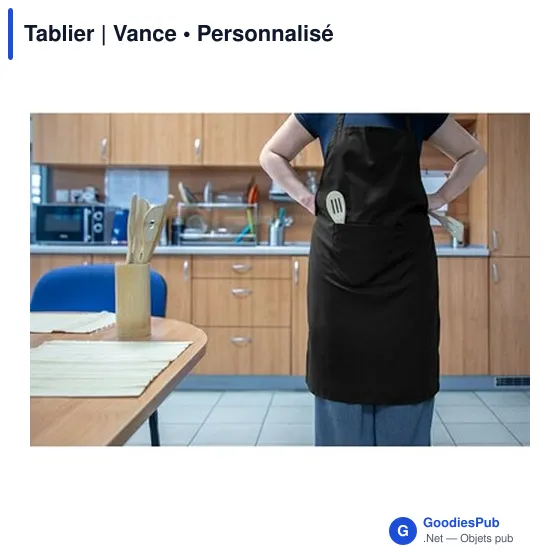 Tablier personnalisable Vance avec logo - Rouge - Image 2