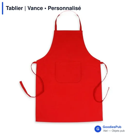 Tablier personnalisable Vance avec logo - Rouge - Image 11