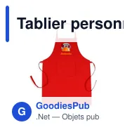 Tablier personnalisable Vance avec logo - Rouge - Miniature 12