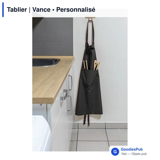 Tablier personnalisable Vance avec logo - Rouge - Image 4
