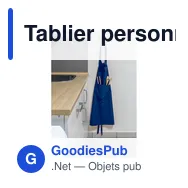 Tablier personnalisable Vance avec logo - Rouge - Miniature 9