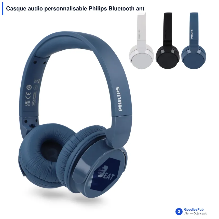 Casque audio personnalisable Philips Bluetooth antibruit 55 h avec logo - TAH4209 - Image 1
