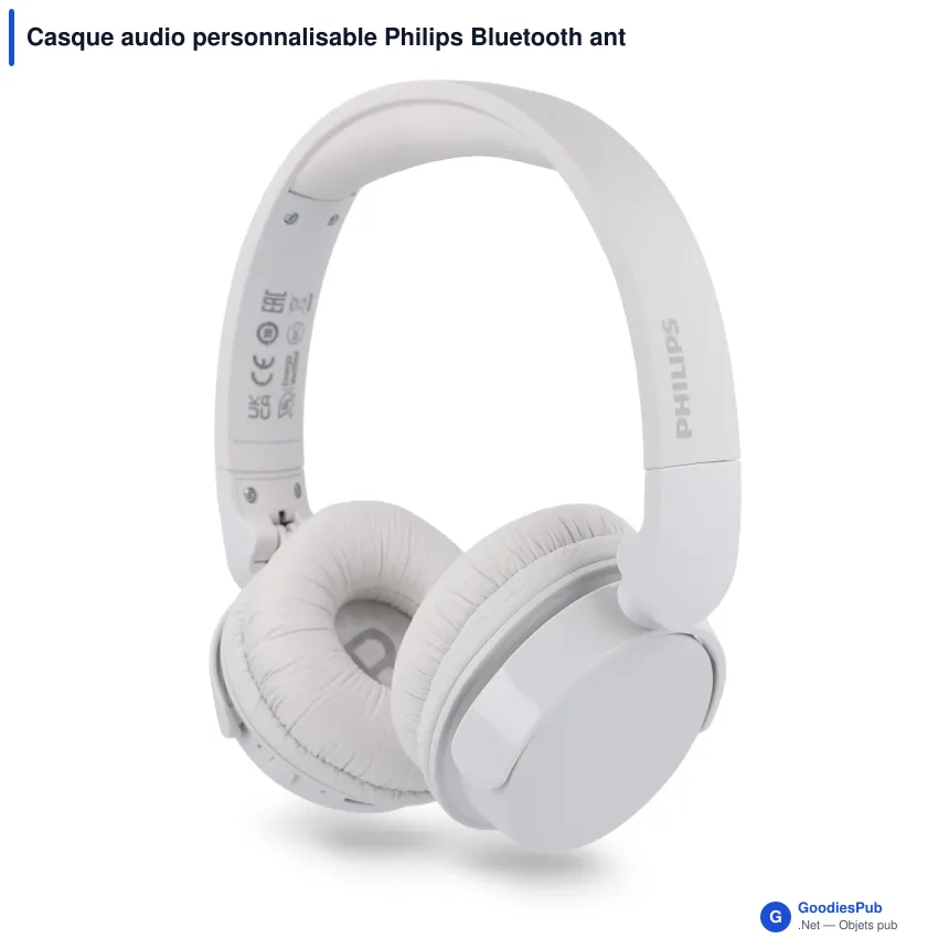 Casque audio personnalisable Philips Bluetooth antibruit 55 h avec logo - TAH4209 - Image 3