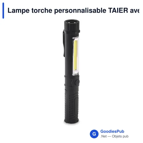 Lampe torche personnalisable TAIER avec logo et base magnétique